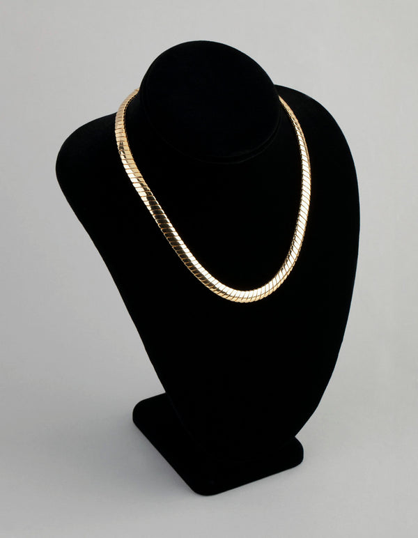 18ct Gold Plated Brass Flat Chain Necklace