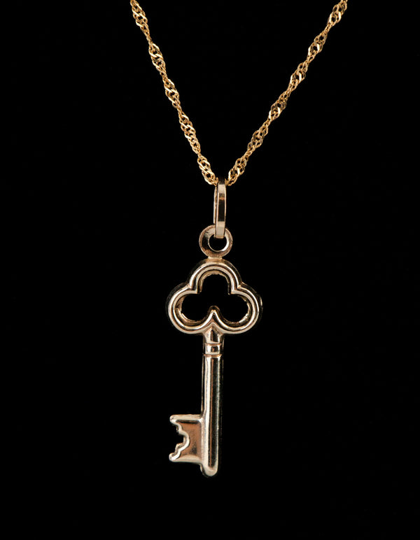9ct Gold Key Pendant Charm