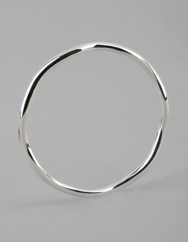 Silver Plated Brass 4.5mm Wavey Bangle