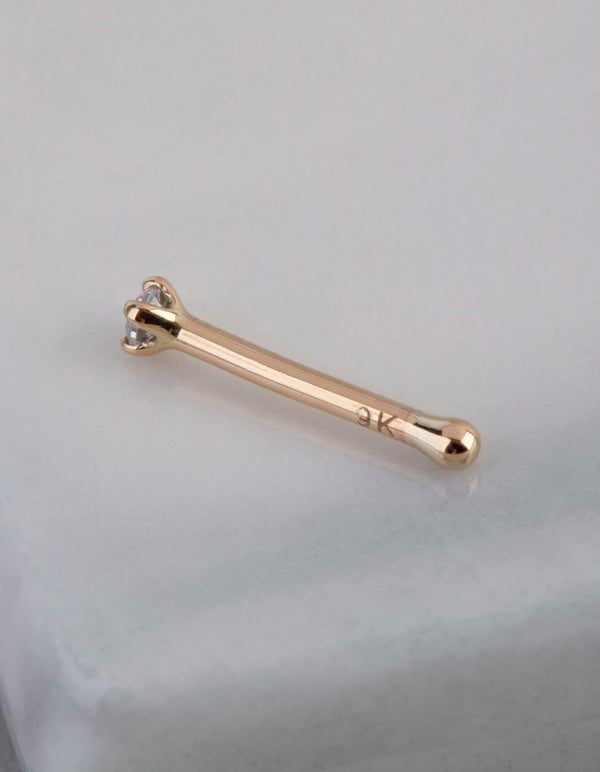 9ct Gold Micro Cubic Zirconia Nose Stud