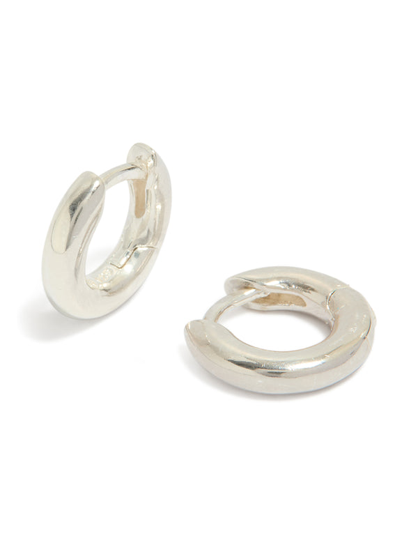 Sterling Silver Mini Chubby Huggie Earrings