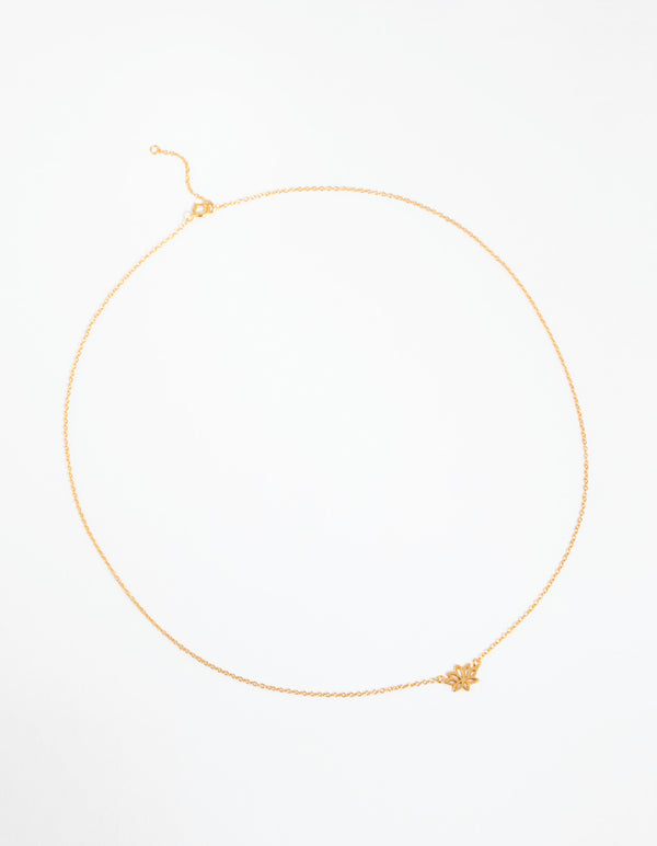 Gold Plated Sterling Silver Lotus Necklace