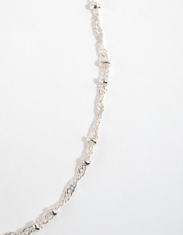 Silver Plated Ball & Twist Necklace