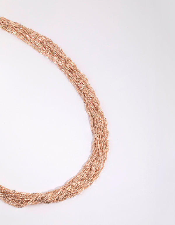 Rose Gold Fine Twisted Chain Necklace