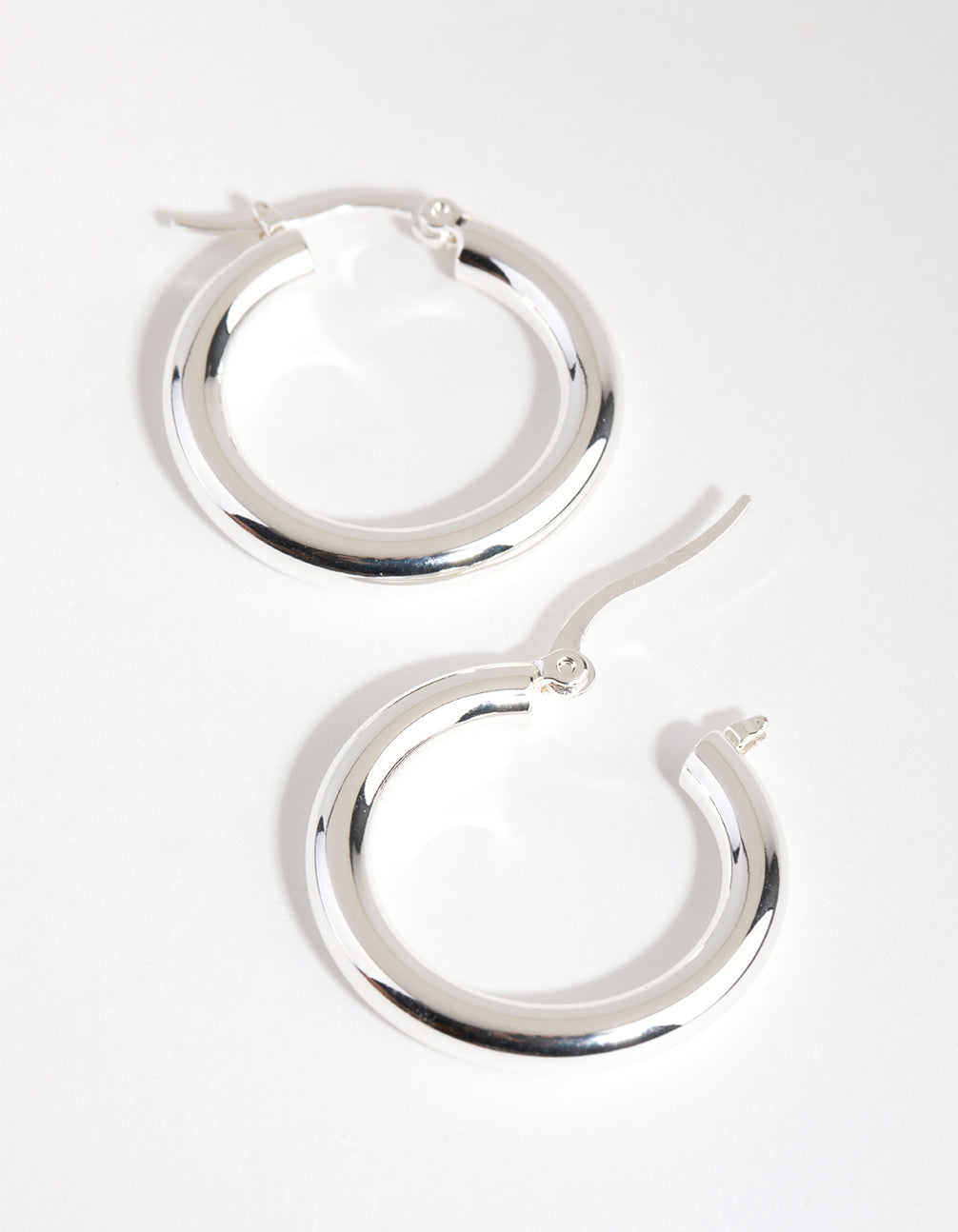 Silver Plated Thin Hoop Earrings