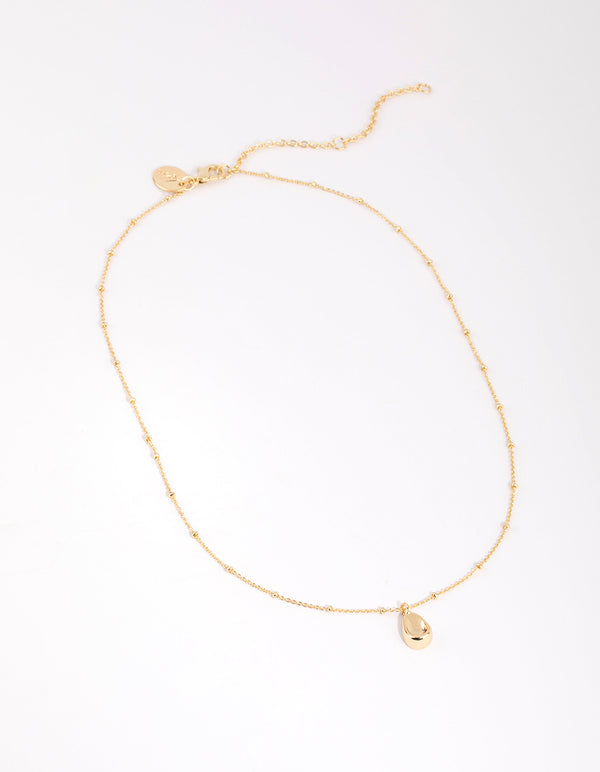 Gold Plated Dainty Oval Necklace