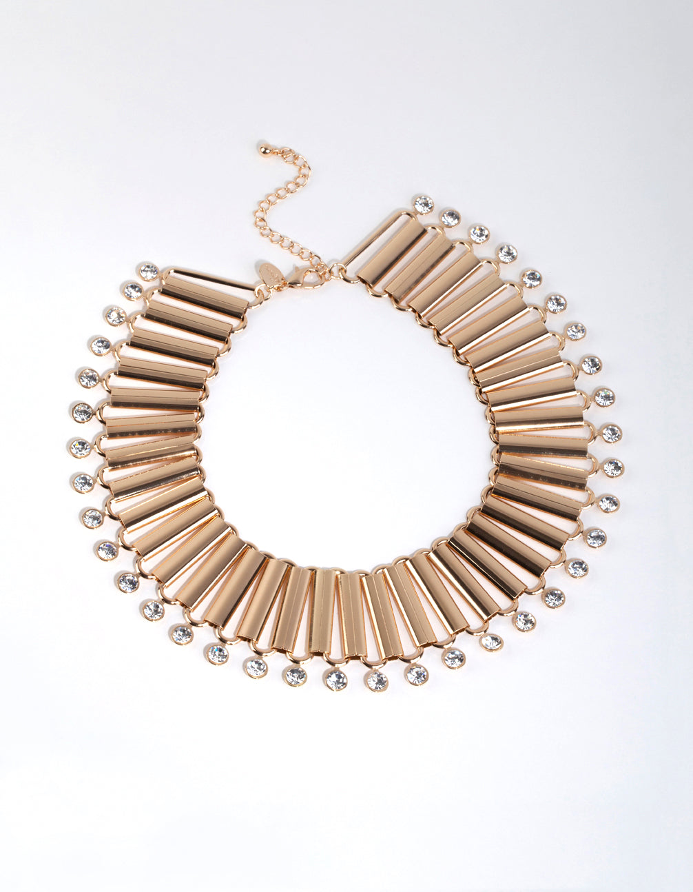 Gold Diamante Droplet Wide Choker