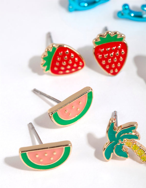 Kids Gold Beach Stud Earring Pack