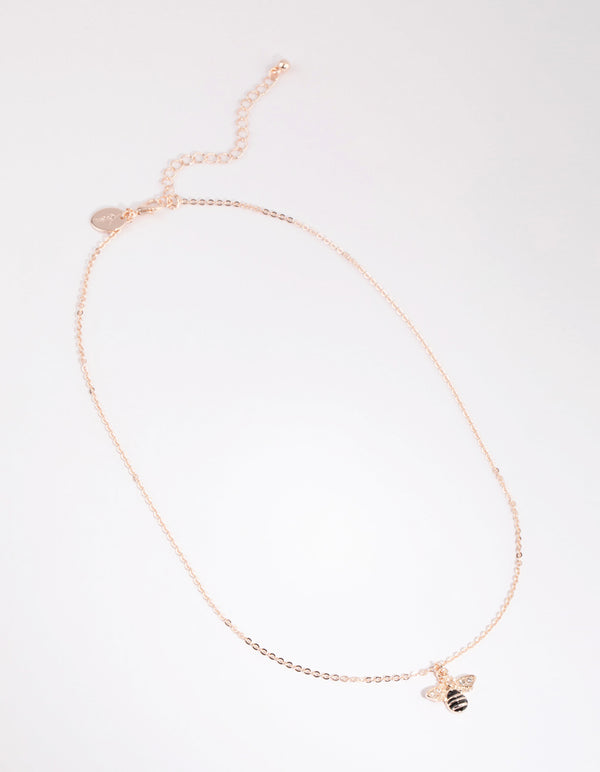 Rose Gold Bee Necklace