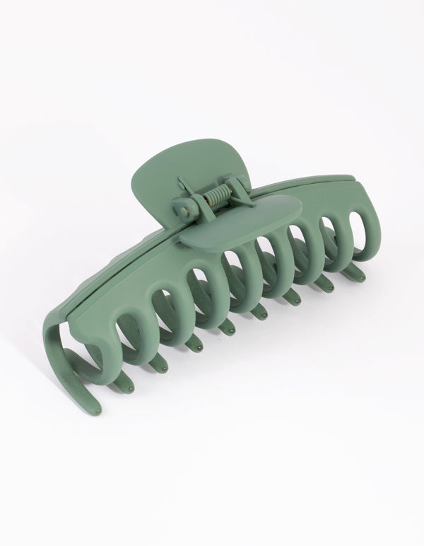 Matte Green Rounded Claw Clip
