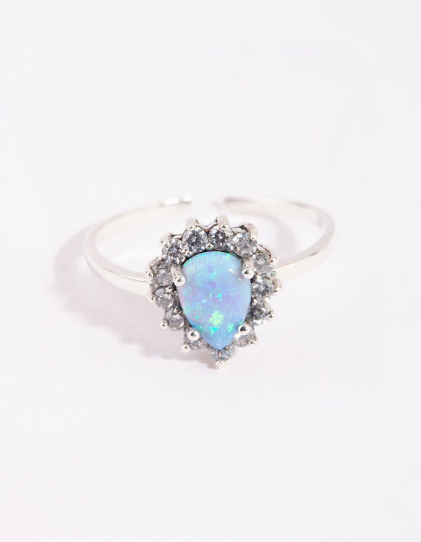 Sterling Silver Teardrop Opal Ring
