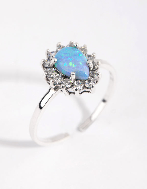 Sterling Silver Teardrop Opal Ring