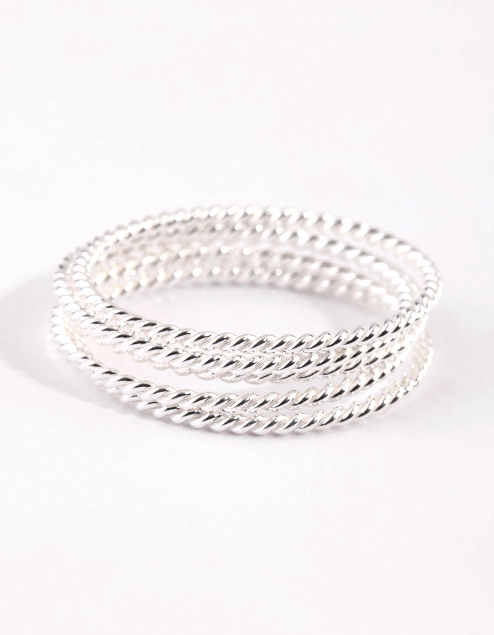 Sterling Silver Diamond Cut Band Ring