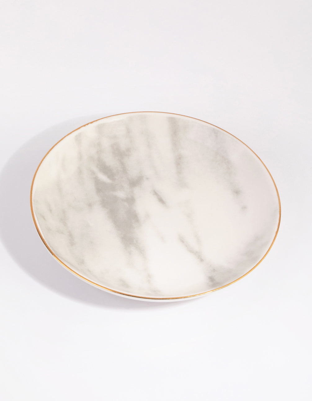 Round Gold Trim Ceramic Trinket Tray