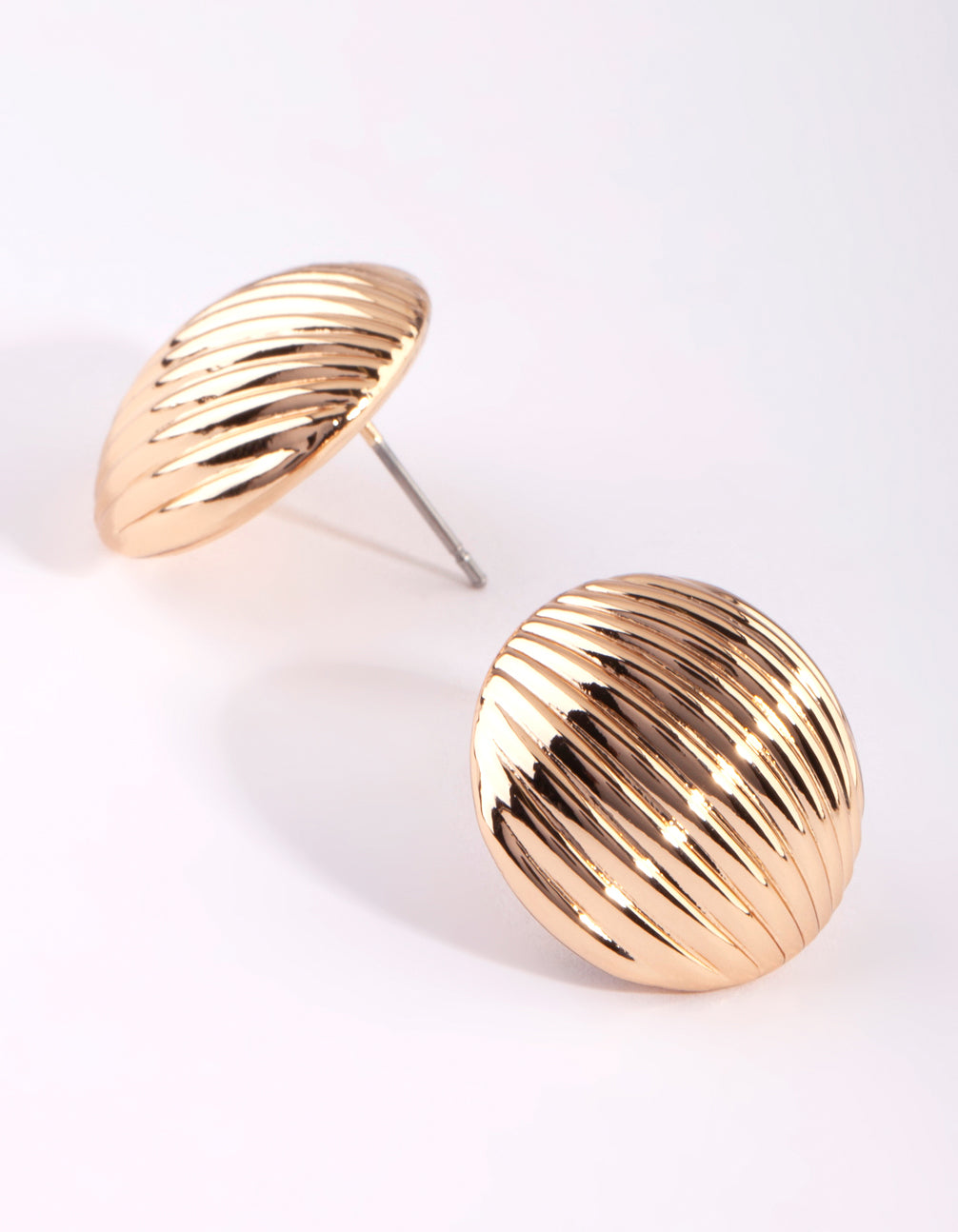 Round Gold Stud Earrings