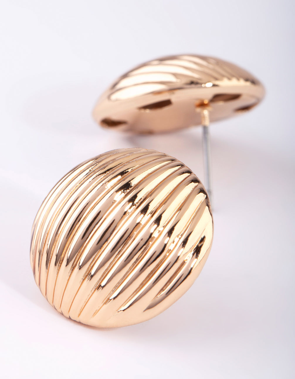 Round Gold Stud Earrings