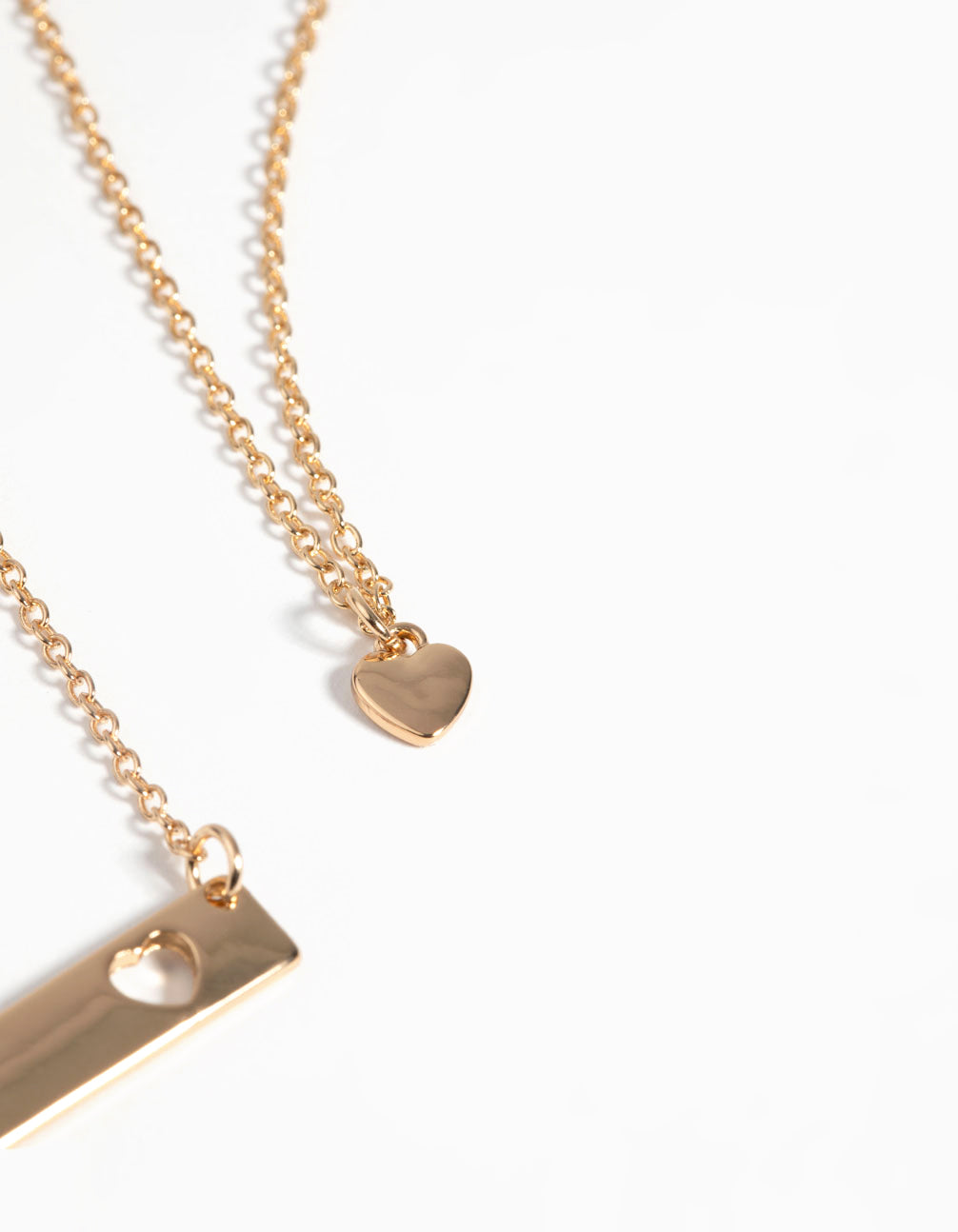 Gold Heart Necklace Set