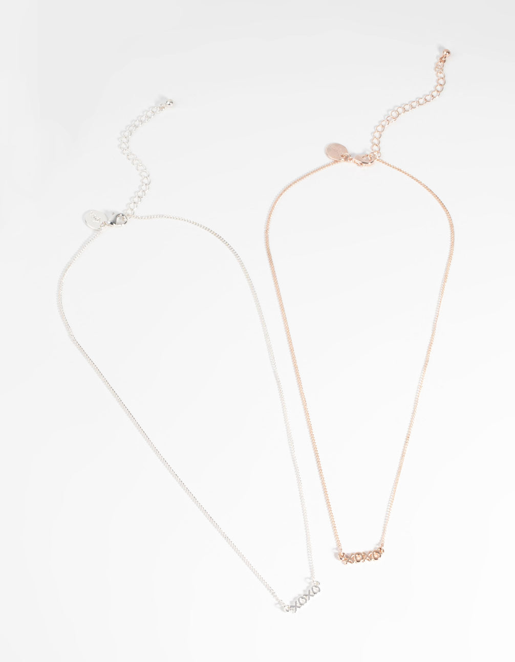 Mixed Metal XO Necklace Set