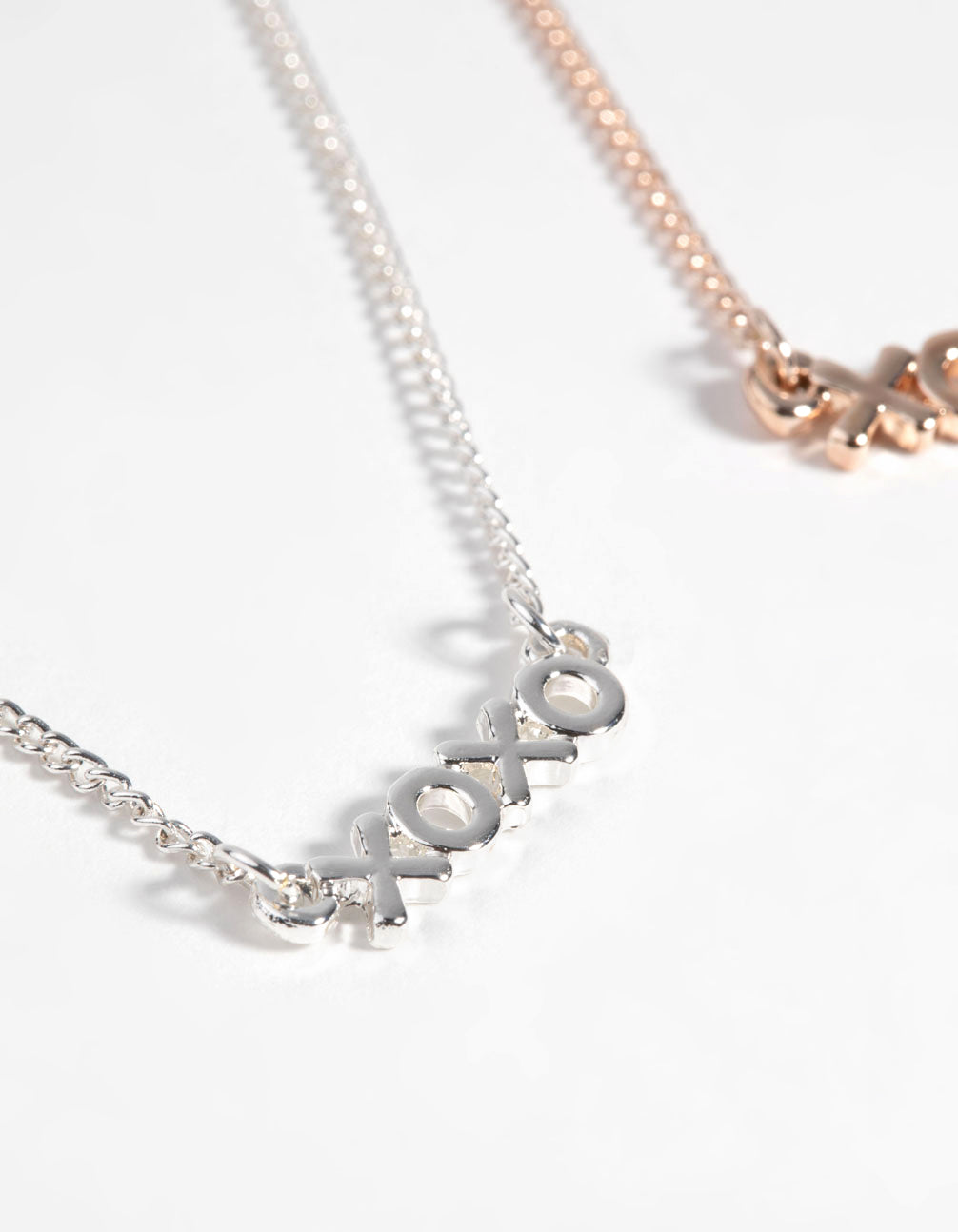 Mixed Metal XO Necklace Set