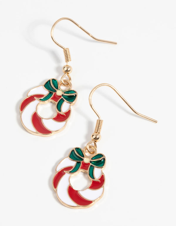 Festive Wreath Drop Earrings