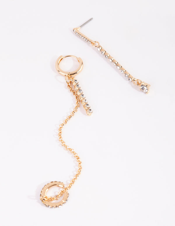 Gold Stone Bar Earring Stack Pack