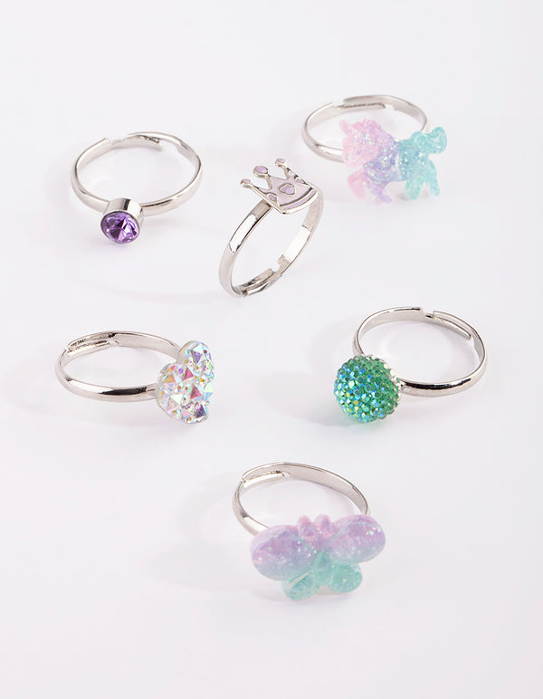 Kids Butterfly Ombre Ring Pack