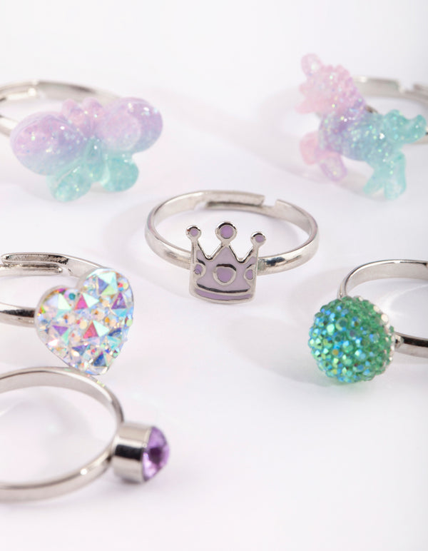 Kids Butterfly Ombre Ring Pack