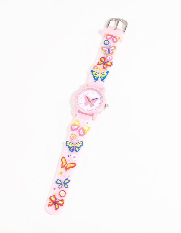 Kids Pink Butterfly Watch