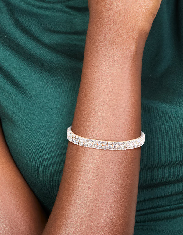 Silver Diamante Stretch Bracelet