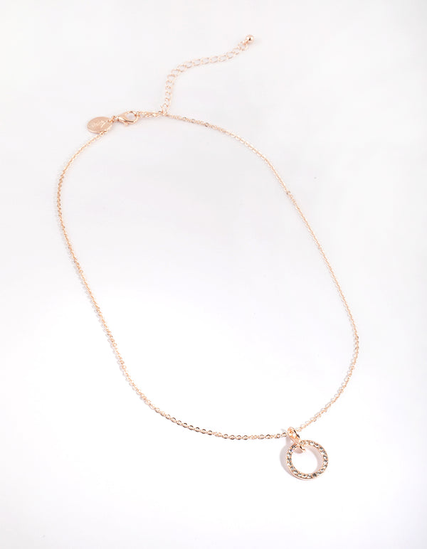 Rose Gold Diamante Necklace