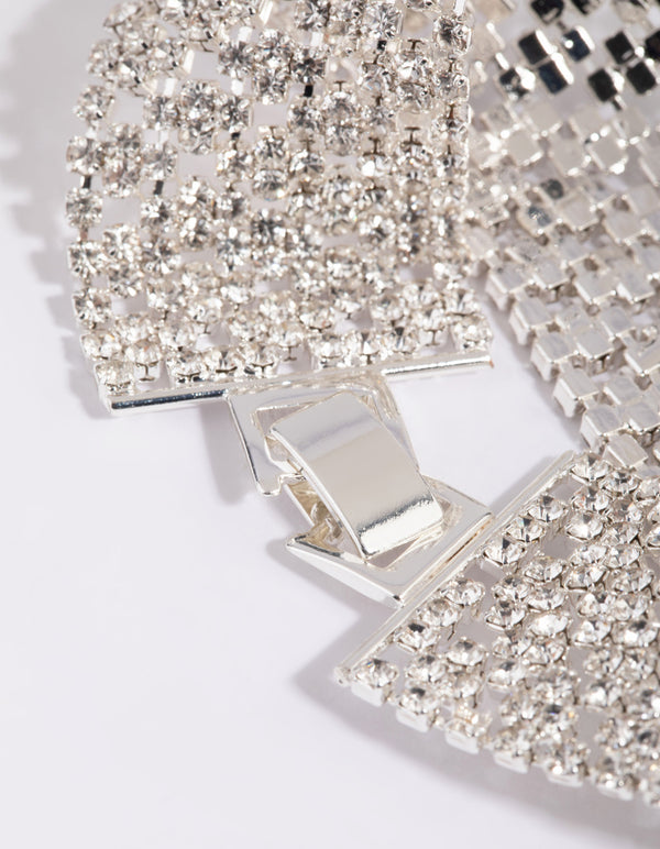Silver Diamante Statement Bracelet