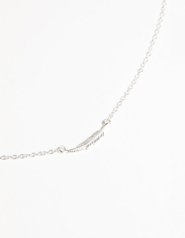 Sterling Silver Falling Leaf Necklace