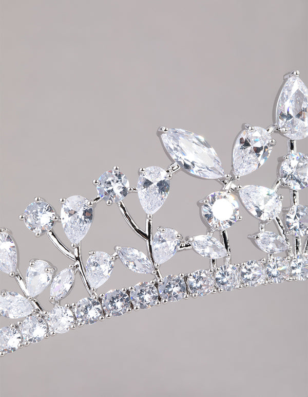 Silver Cubic Zirconia Royal Crown Alice Band