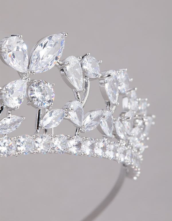 Silver Cubic Zirconia Royal Crown Alice Band