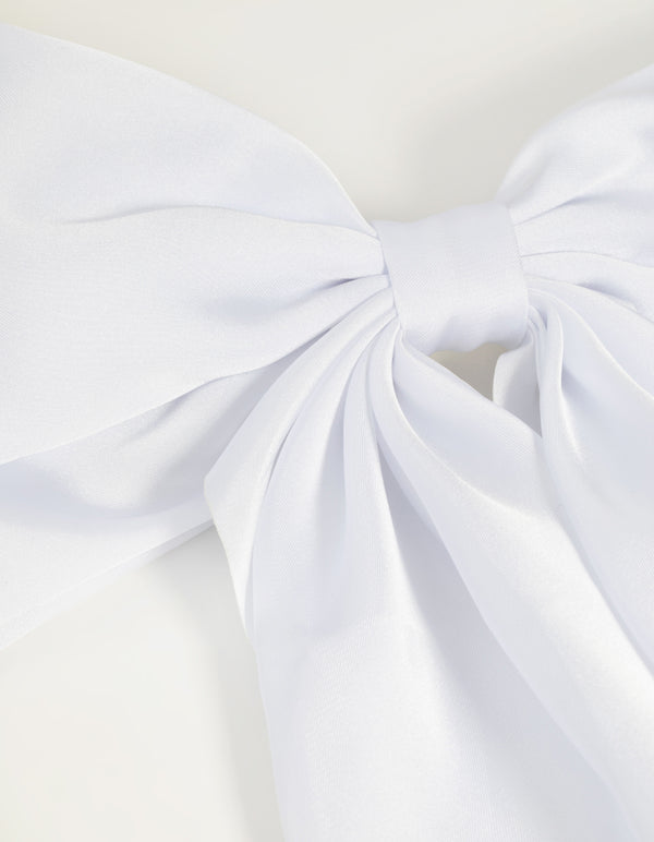 White Bow Clip