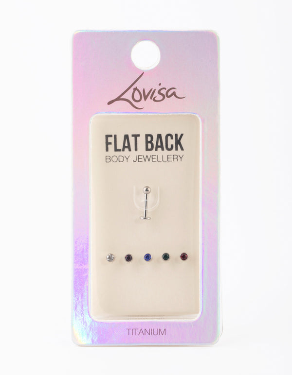 Titanium Mixed Diamante Flat Back 6-Pack