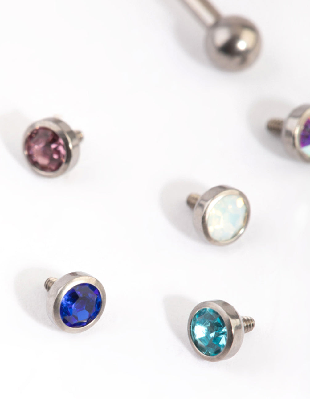Titanium Diamante Flat Back 6-Pack