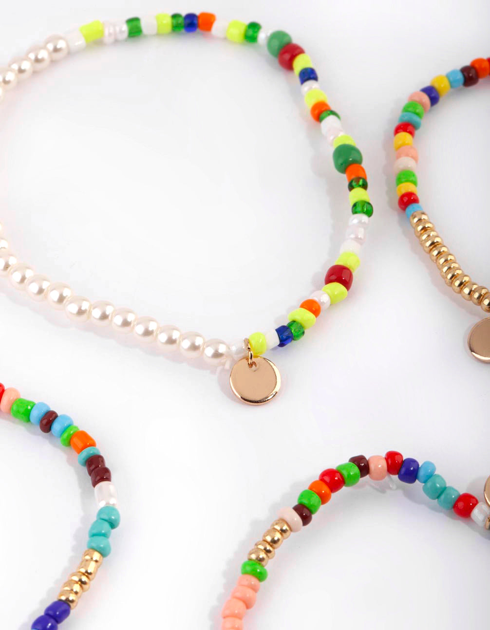 Colourful Bead & Pearl Bracelet 5-Pack