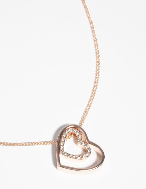 Rose Gold Double Heart Necklace