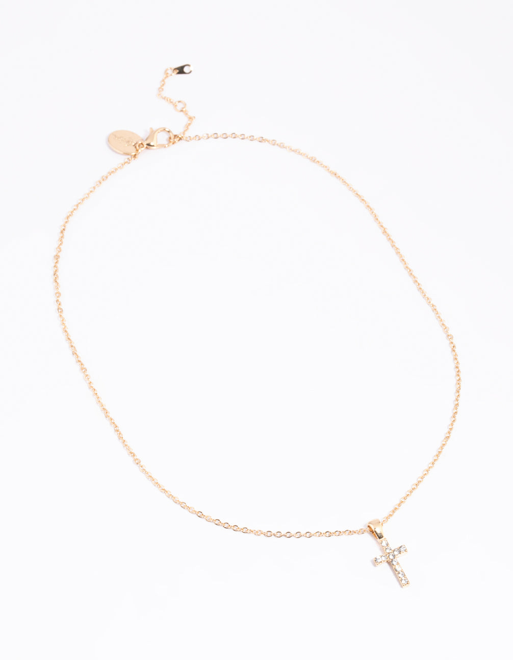 Gold Diamante Cross Necklace