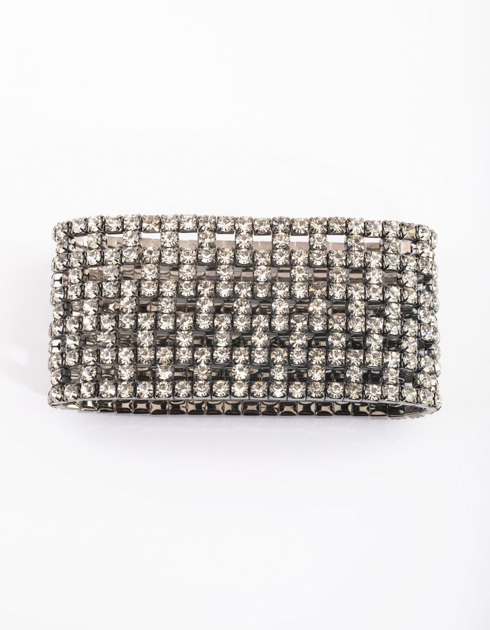 Gunmetal Diamante Mesh Bracelet