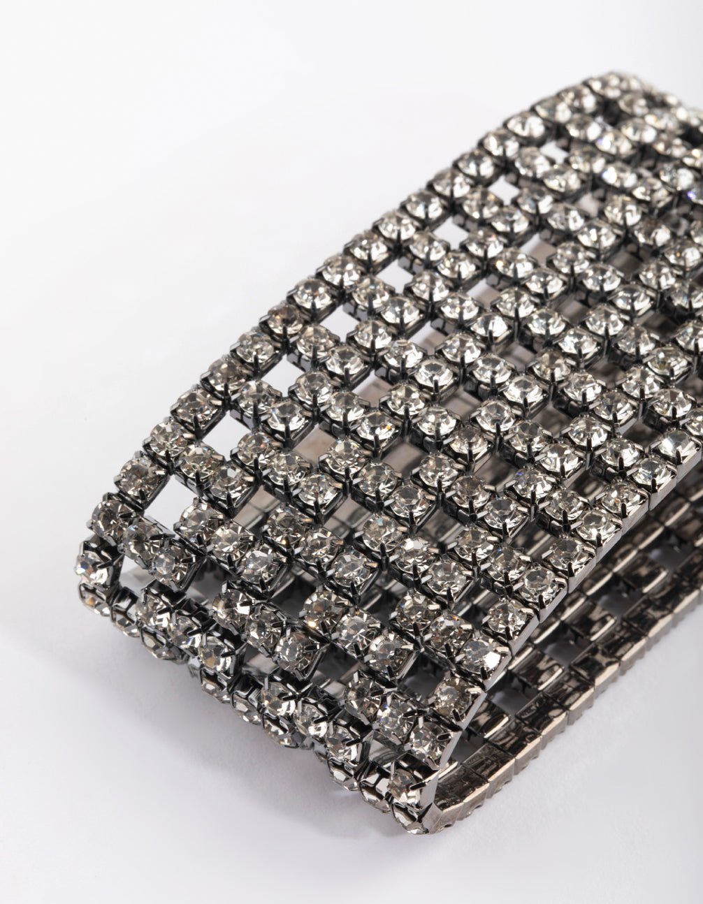Gunmetal Diamante Mesh Bracelet