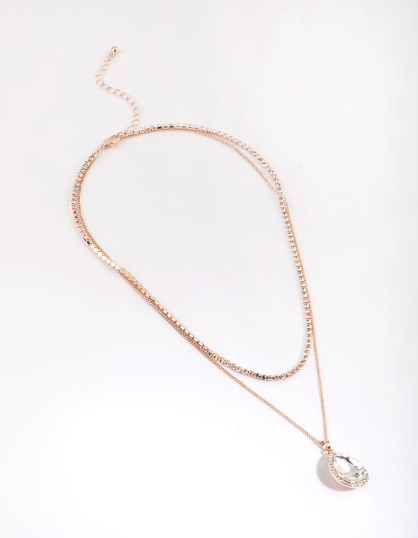 Gold Diamante Layered Necklace