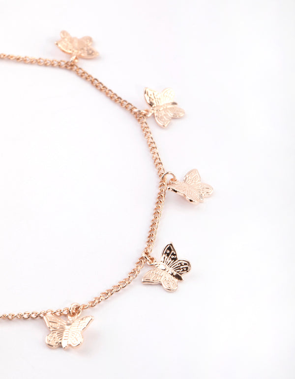 Rose Gold Butterfly Chain Anklet