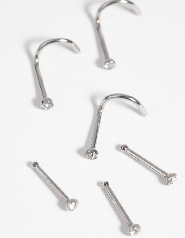 Surgical Steel Nose Studs with Diamantes