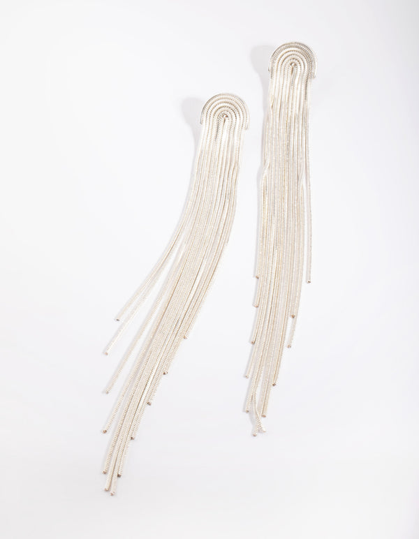 Silver Waterfall Diamante Earrings