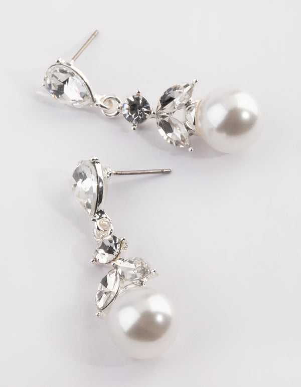 Silver Pearl Drop Earrings