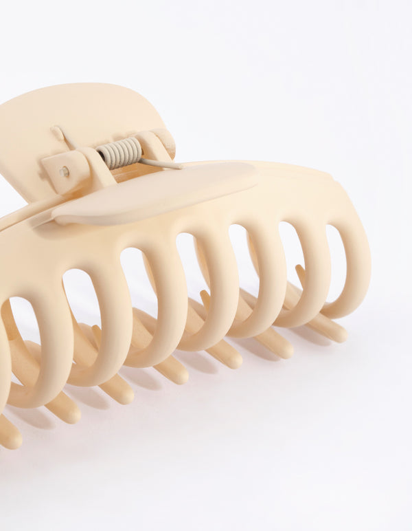 Large Matte Cream Claw Clip