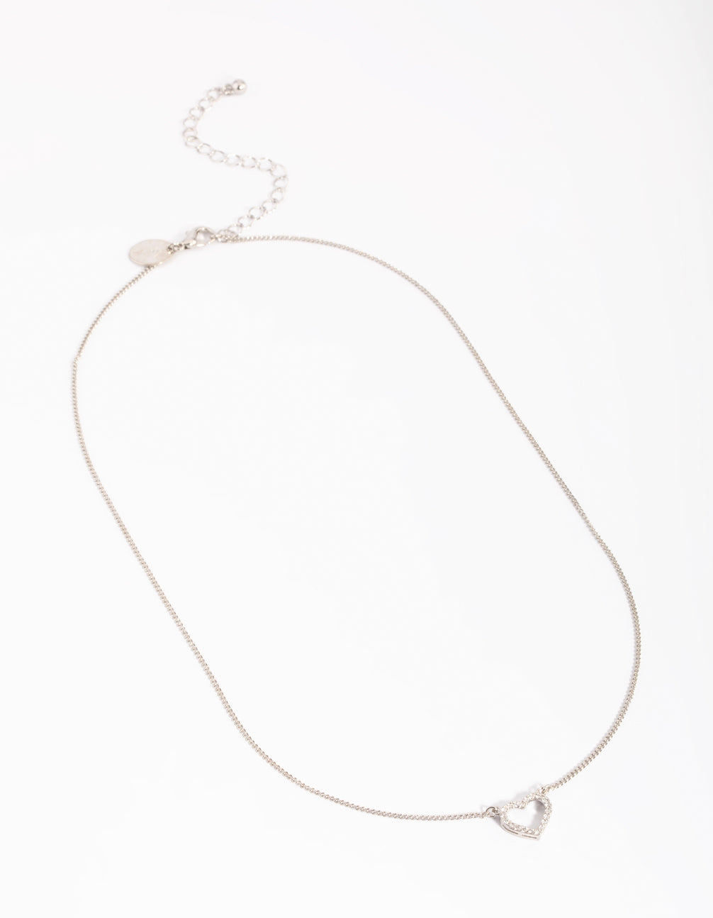 Silver Cubic Zirconia Heart Necklace