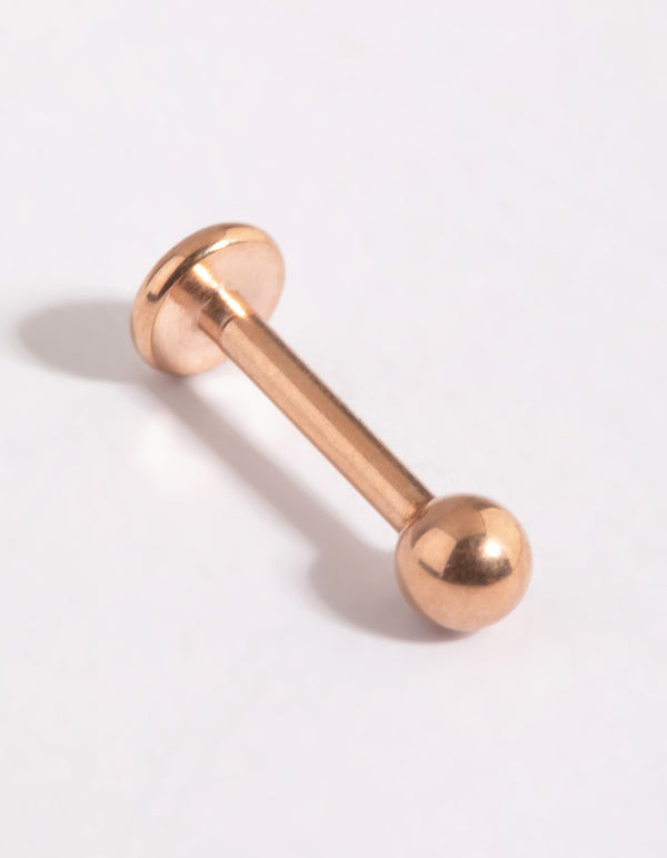 Rose Gold Plated Surgical Steel Cubic Zirconia Flat Back 6-Pack